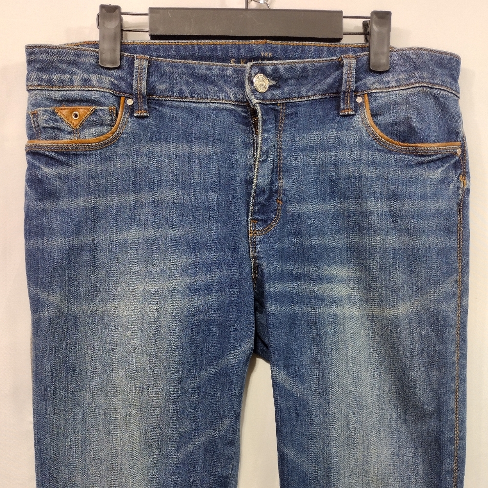 White House Black Market The Skimmer Jeans Womens 10 Blue Western Rodeo Retro - Picture 3 of 10